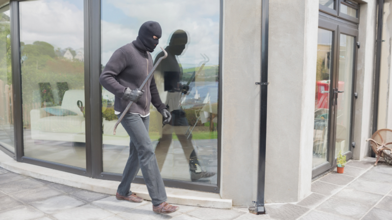 Thief besides a business without video surveillance systems for business