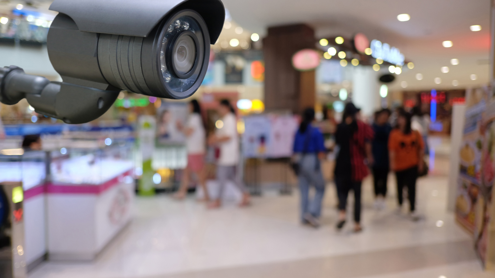 Remote video surveillance on a mall